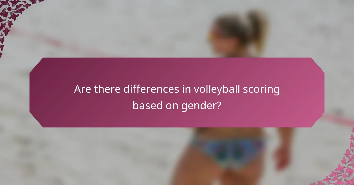 Are there differences in volleyball scoring based on gender?
