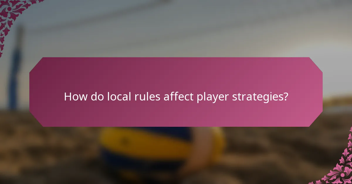 How do local rules affect player strategies?