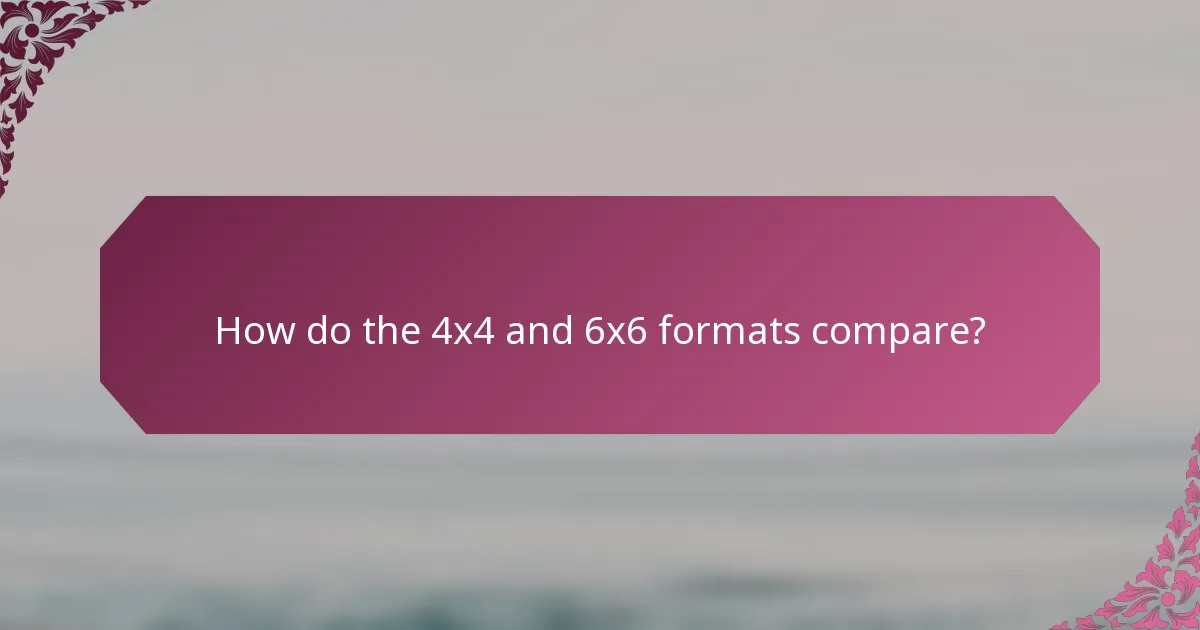 How do the 4x4 and 6x6 formats compare?