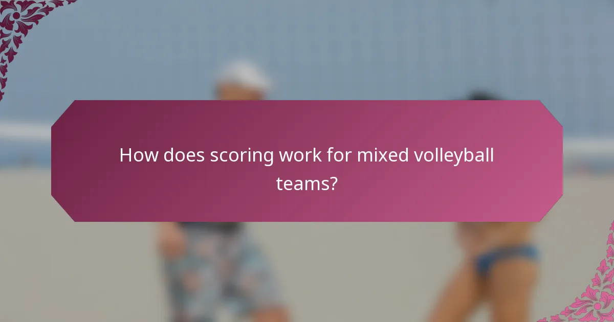 How does scoring work for mixed volleyball teams?