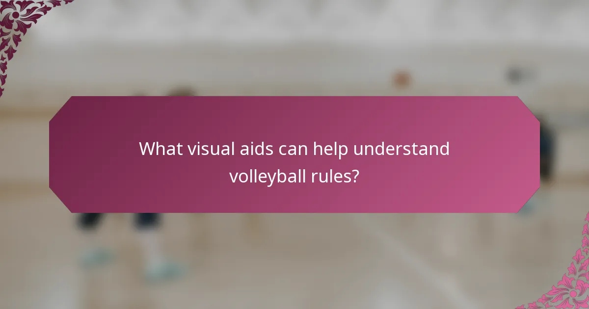 What visual aids can help understand volleyball rules?