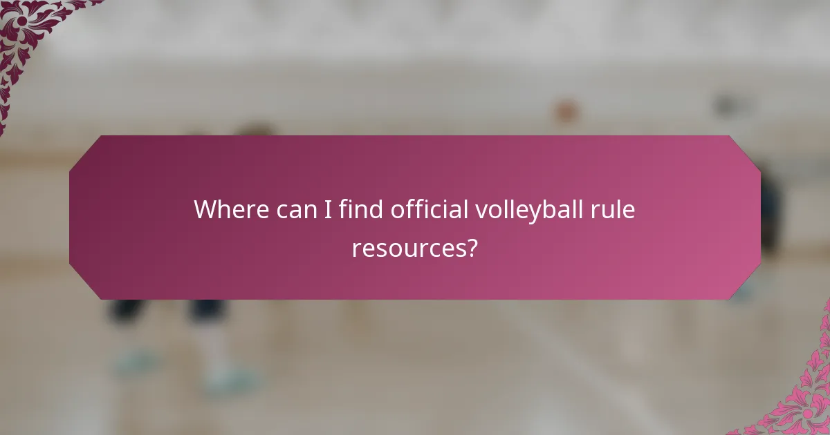 Where can I find official volleyball rule resources?